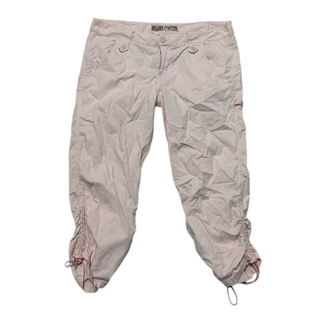 Y2K Mudd Light Pink Cargo Capri Pants Size 5 6 7